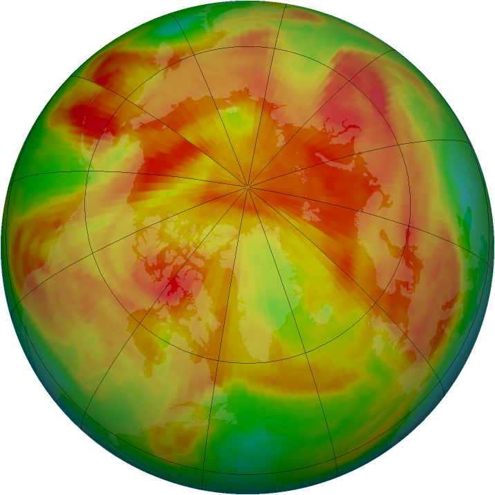 Arctic ozone map for 13 April 1998